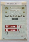 Microscale Ho Decal-trailerail B&o Piggyback Trlrs K-line Container #87-295. Fixed Price $6.50.