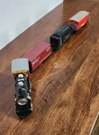 Toy Train Set Dolgen Engine Caboose Cars Lot Battery Operated Untested Parts. Fixed Price $14.99.