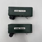 Postwar Green "lionel Trains" Fruehauf Trailers - Lot Of 2 **read**. Fixed Price $24.99.