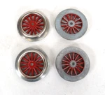 AW1000 American Flyer Electric Wheel Set, Wide Gauge, Red, 4PCS. 2 5/16" Mew. Fixed Price $48.00.