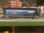 Lionel 6-27421 Union Pacific Mopac Heritage Cylindrical Hopper, Roof Hatches. Fixed Price $85.00.