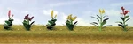 Jt Assorted Flower Plants 4, O-scale, (10 Per Pack). Fixed Price $17.73.