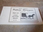 Ho Scale Jordan Products Highway Minatures 360-101 Light Delivery Wagon Kit Nib. Fixed Price $12.00.