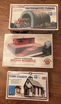 3 Model Train Kits, Town Buildings 1 Bachmann + 2 Life-like Ho Scale. Fixed Price $38.00.