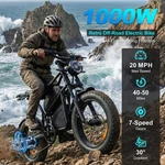 20" 1000W Motor Fat Tire For Adult Electric 50MILES Off-road Mountain Ebike. Fixed Price $649.00.