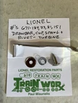 Lionel #'s 671-184,33,81,151 Drawbar, Cup, Spring & Rivet. Fixed Price $8.00.