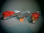 Lionel Santa Fe F-3 A-b-a Diesel Set W/railsounds. # 8100 ,8101, 8102. C-7.. Fixed Price $480.00.