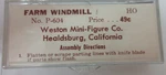 Ho Scale Weston Minifigure Co. P-604 Farm Windmill. Fixed Price $14.95.