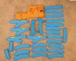 Lot Of Thomas The Train Blue Track Pieces Switch Curve Water Tower Base Tomy. Fixed Price $15.95.