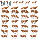 36PCS Ho Scale 1:87 Well Painted Farm Animals Brown Cows And Figures AN8705CN. Fixed Price $15.99.