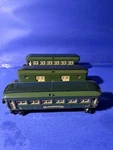 Lionel Prewar 2613/2614/2615 Two Tone Green Passenger Cars. Fixed Price $350.00.