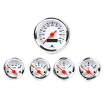 5 Gauge Set Sae American Classic White, Orange Vintage Needles, Chrome Rings. Fixed Price $257.00.