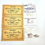 Lionel O27 Steel Pins #1013-17 K-line Gauge K-391 & 392 And Insulators +. Fixed Price $21.50.