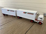 Tonkin Consolidated Freightways (cf) Coe Tractor W/double Trailers 1:53 (rough). Fixed Price $25.00.