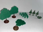 Vintage O Gauge Train Set Green Plasticville Trees. Fixed Price $22.00.