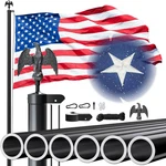 Heavy Duty 20 Ft Pole,flag For Outside House 12 Gauge Extra Thick Alum. Fixed Price $161.41.