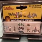 Woodland Scenics Painted Gauge Figures & Bicycles Buddies A2194. Fixed Price $10.00.