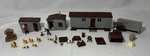 Plasticville Railroad Work Car, Hobo Shack,outhouse, Cows-bachmann Trains. Fixed Price $29.99.