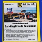 Blair Line (ho-scale) #182 Dari-king Drive * Wood Laser Kit Nib. Fixed Price $27.95.