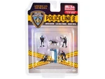 "police Line 2" 6 Piece Diecast Set (4 Figures 1 Dog And Accesso. Fixed Price $44.38.