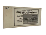 Ho Scale Jordan Highway Miniatures Kit #360-101 Light Delivery Wagon. Fixed Price $12.00.