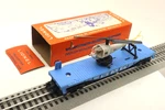 Lionel Pw, O, #3410, Blue Launch Flat W/ Helicopter Load In Scarce Ob. Fixed Price $196.45.