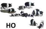 Ho -12 Hampshire Pigs -hand-sculpted, Woodland Scenics, WOO-A1864. Fixed Price $17.99.