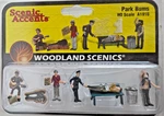 Woodland Scenics Ho Scale Park Bums Figures A1916 Accents Sealed Set. Fixed Price $10.00.