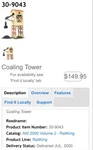 Mth Rail King 30-9043 Operating Coaling Tower, Nib. Fixed Price $160.00.