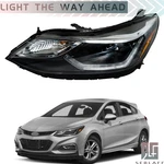 Left For 2016 2017 2018 Chevy Cruze Projector Headlight Halogen W/ Led Drl Black. Fixed Price $95.12.