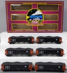 Mth 20-97076 Erie Premier 4-BAY Hopper Car With Coal Loads (set Of 6) Nib. Fixed Price $261.89.