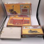 Ahm Lot Of Scale Model Kits Engine House Plastic Factory Stations For Parts. Fixed Price $26.99.