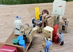 Preiser Scale Figures, Truck And Freight- "full Warehouse Scene" #10036. Fixed Price $27.50.