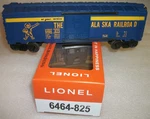 Lionel Postwar 6464-825 Type 3 Gray Mold Alaska Box Car C-8 Ln Repro. Fixed Price $330.00.