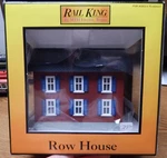 Mth Rail King 30-90247 Row House Red Dark Blue Shutters Lighted Nib Scale Lqqk. Fixed Price $50.00.