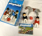 Playmobil Set 3305 Equestrian Horse Riders & Accessories 1986 W. Germany W/ Box. Fixed Price $15.00.