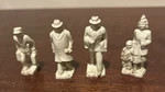 4 Vintage Marx Littletown Train City Figures. Fixed Price $12.99.