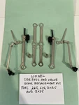 Lionel - Replacement Side Rods + Valve Gear. Fixed Price $29.50.