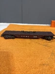 N-3-MARX Train Cb&q 5545 Tuscan Flat Car W/ Dual Clip For Trailers No Load (L1). Fixed Price $15.95.