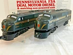 Lionel 6-8952-8953 #2 Penn. Rail Road Scarce Black Gold Stripes F-3 Aa Set Lkn. Fixed Price $453.29.