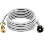 12 Feet Propane Tank Extension Hose Braided With Gauge, Acme To Male Qcc/pol. Fixed Price $29.99.