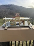 1950S Louis Marx Tin Day & Nite Service Station W/elevator Pumps 26. Fixed Price $229.99.