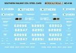 Microscale MC4196 Adhesive H0 Southern Railway Coil Steel Cars 1974-85. Fixed Price $7.03.