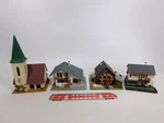 DA588-3# 4X Faller H0 1:87 Model: 220 + 231 Watermill 240 Church 289. Fixed Price $104.11.