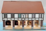 Busch Ho Scale Laser-cut Built Lighted Model: Old Town Arcade-optician/bar #1539. Fixed Price $41.99.