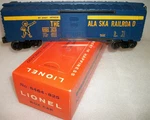 Lionel Postwar 6464-825 Type 3 Blue Mold Alaska Box Car C-8 Ln Repro. Fixed Price $350.00.