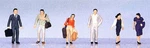 Japanese Walking Passengers Figure Set (6) Kato 24-208. Fixed Price $27.07.