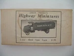 Jordan Highway Miniatures Ho Model Kit C-212: 1923 Mack Tank Truck. Fixed Price $28.00.