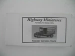 Jordan Highway Miniatures Ho Kit 360-214: Railway Express Truck. Fixed Price $22.00.
