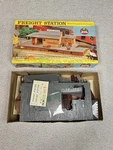 Freight Station By Ahm Ho Scale Real Sliding Doors, Decals, 3 Figures. Fixed Price $13.50.